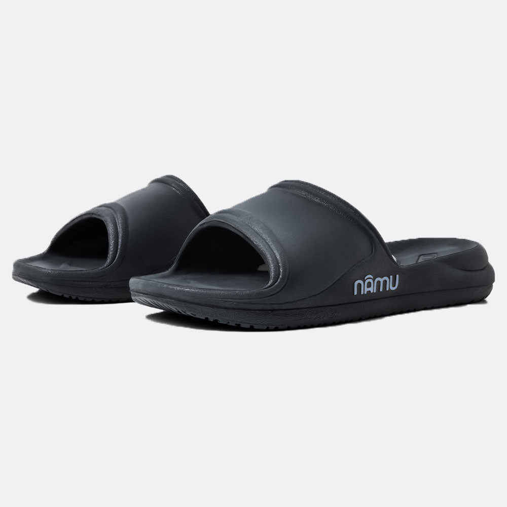 Black slides with 'nämu' branding on a white background