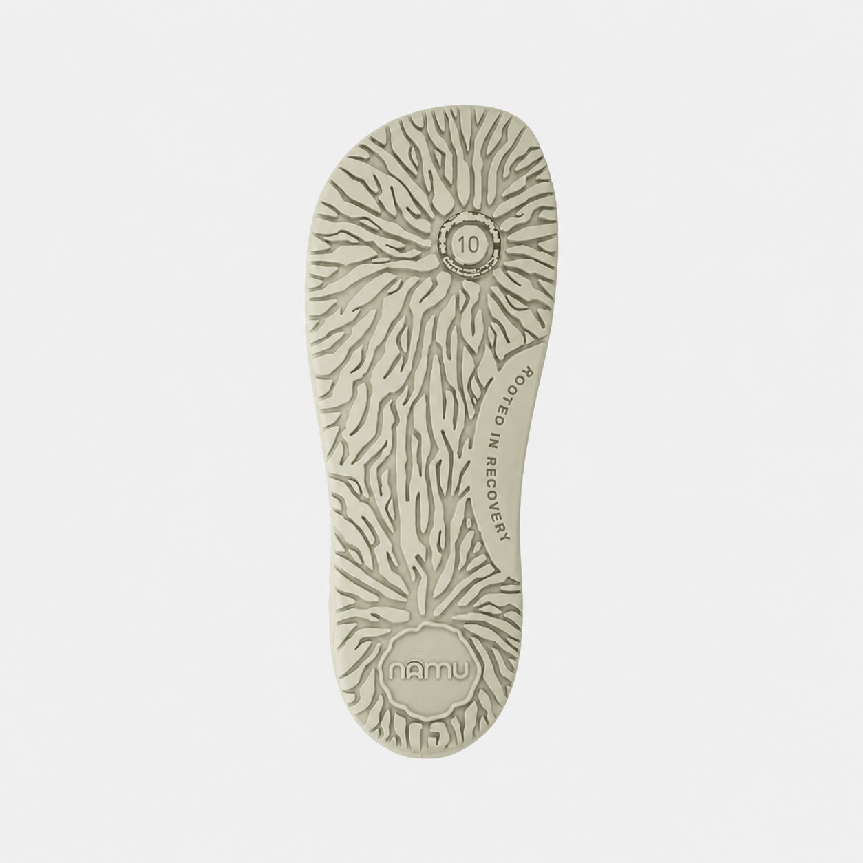 Insole with brand name on a light gray background